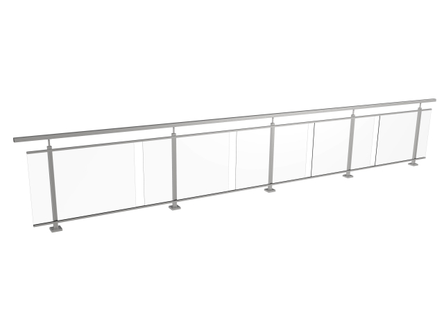 Glass railing, aluminium profile, VK AL/10,76mm